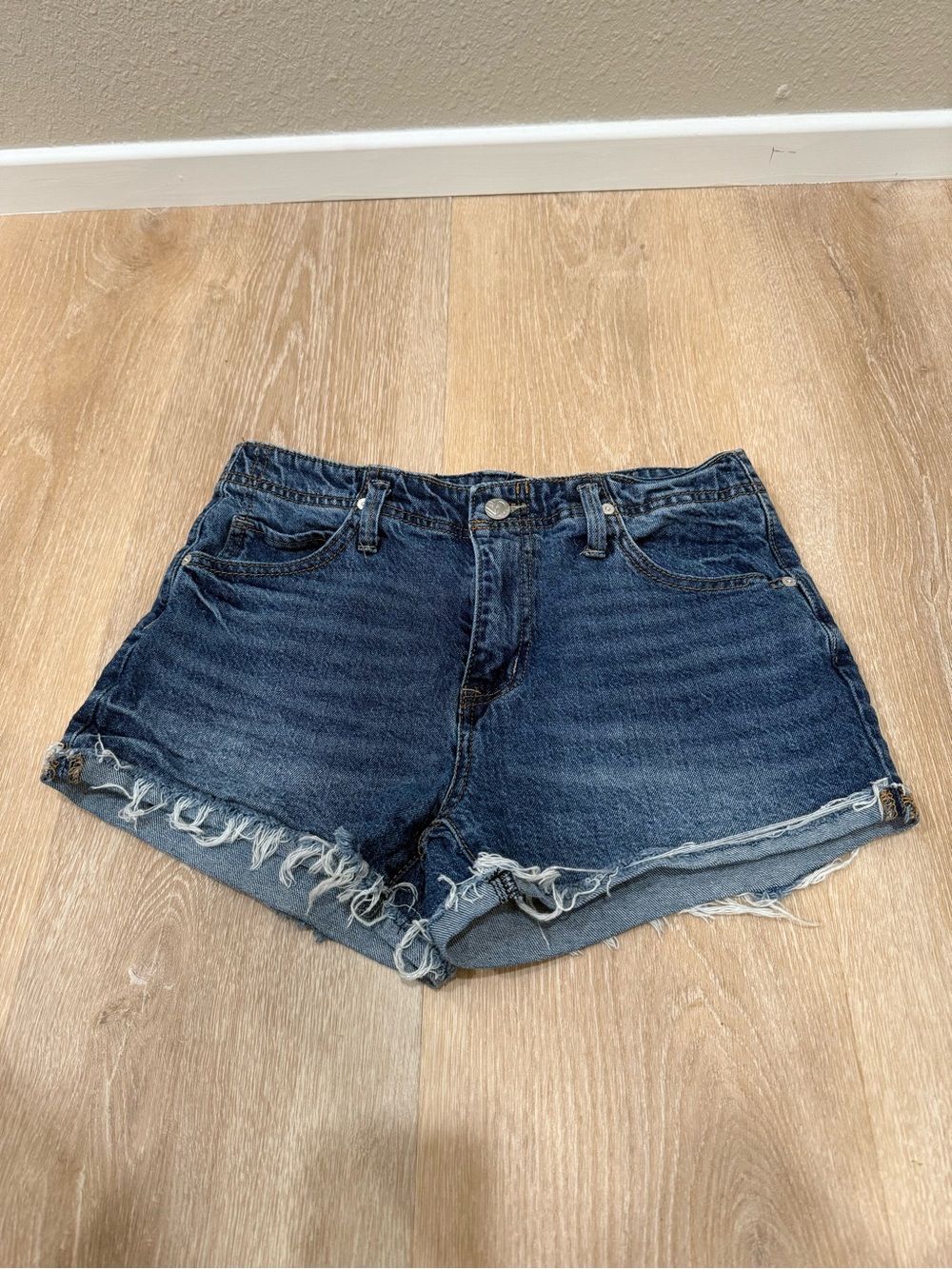 Roxy Dark Blue Distressed Denim Shorts